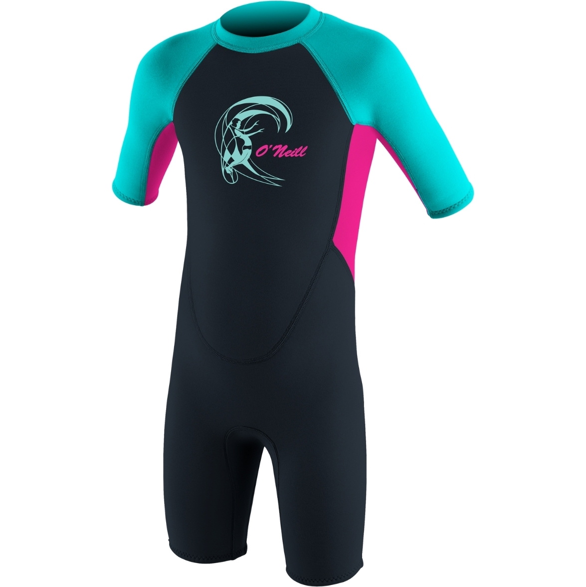 2026 O'Neill Toddler Reactor-2 2mm Back Zip Shorty Wetsuit 4867G - Slate / Berry / Light Aqua